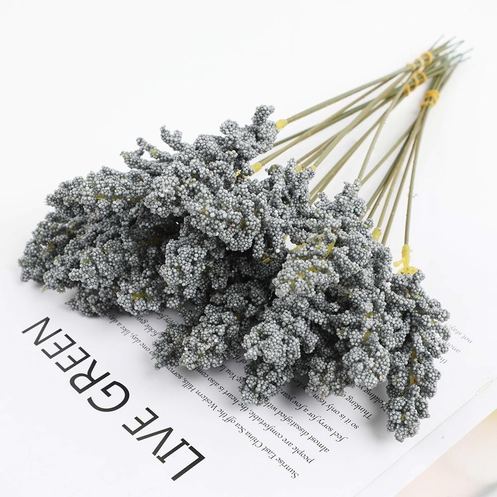 6 Pcs /Bundle Artificial Flowers Plastic DIY Crafts Supplies Fake Plants Multi-purpose Wheat Bouquet Home Decoration