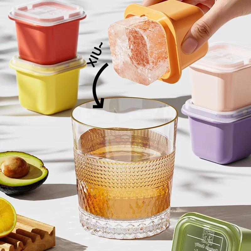 6-1 pz Creatori di Cubetti di Ghiaccio Quadrati Stampini per Cubetti di Ghiaccio Riutilizzabili Mini Stampo per Cubetti di Ghiaccio Gadget per Congelare Bevande al Whiskey Strumenti da Cucina