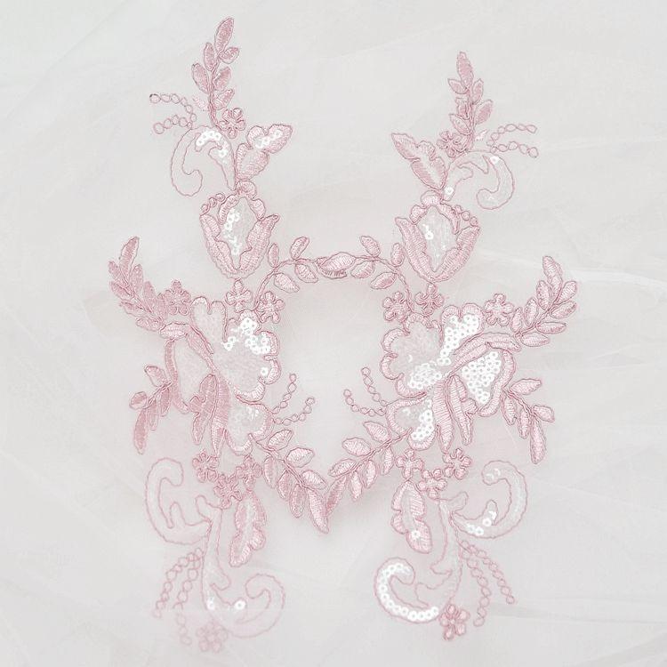 Lace Flower Lace Wedding Dress Head Jewelry Veil Handmade Diy Material Book White Sequin Applique Accessories