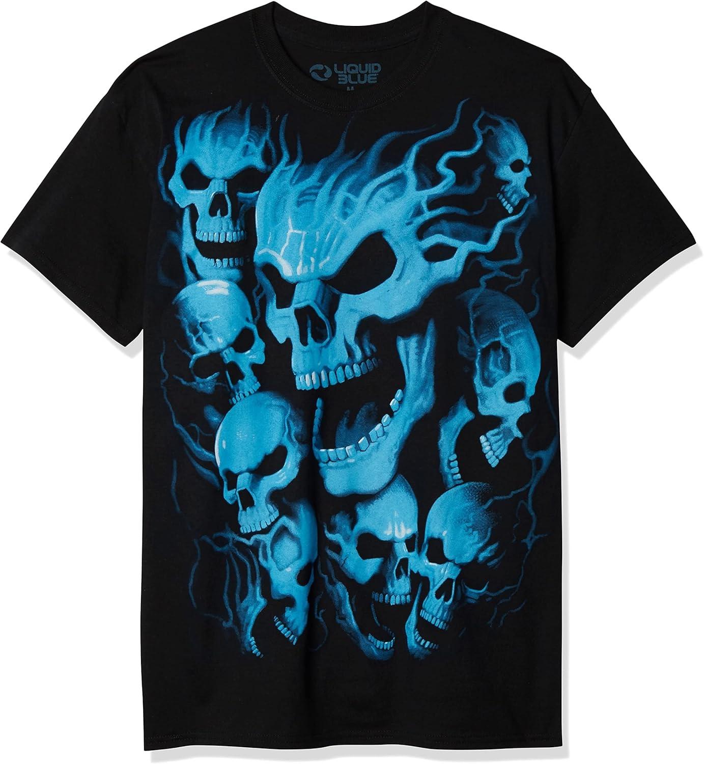 Liquid Blue Men s Vampire Skulls T-Shirt S чёрный