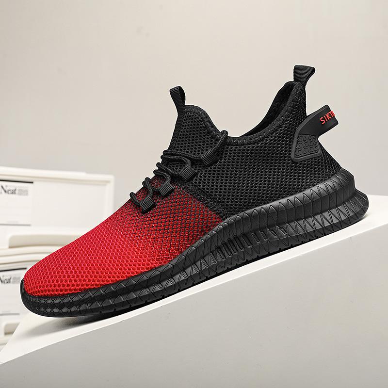 40–47 Jarní a podzimní pánské létající tkané síťky Ultralehká venkovní sportovní obuv