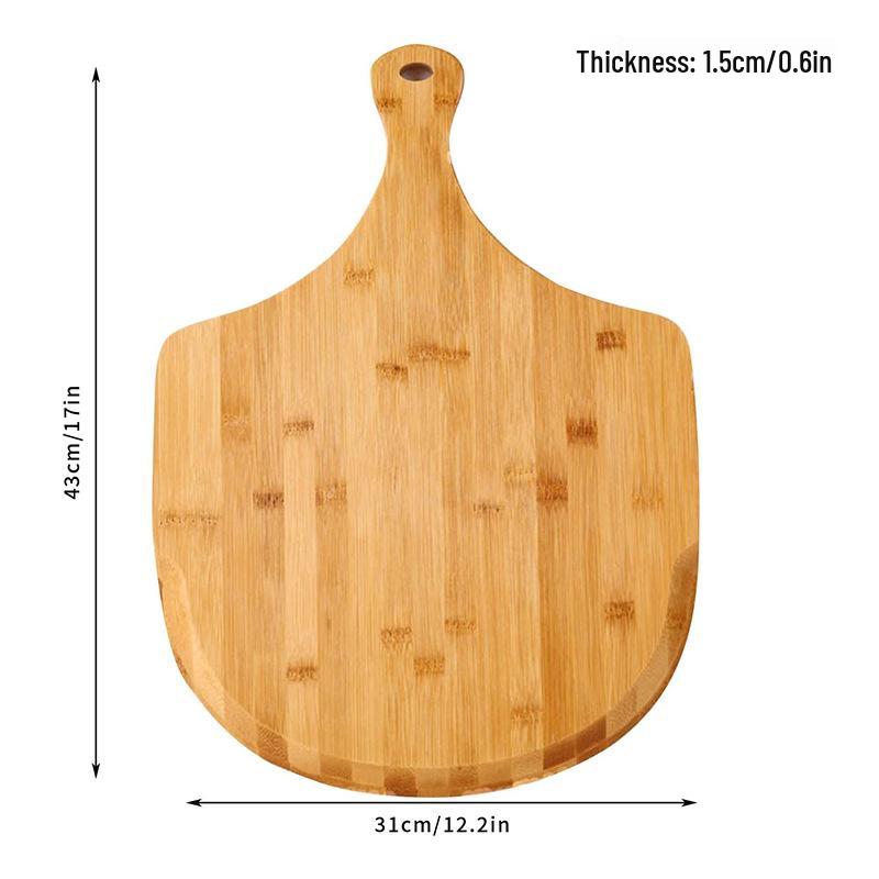 Japanese Bamboo Fan-Shaped Pizza Pan & Cutting Board with Hanging Handle