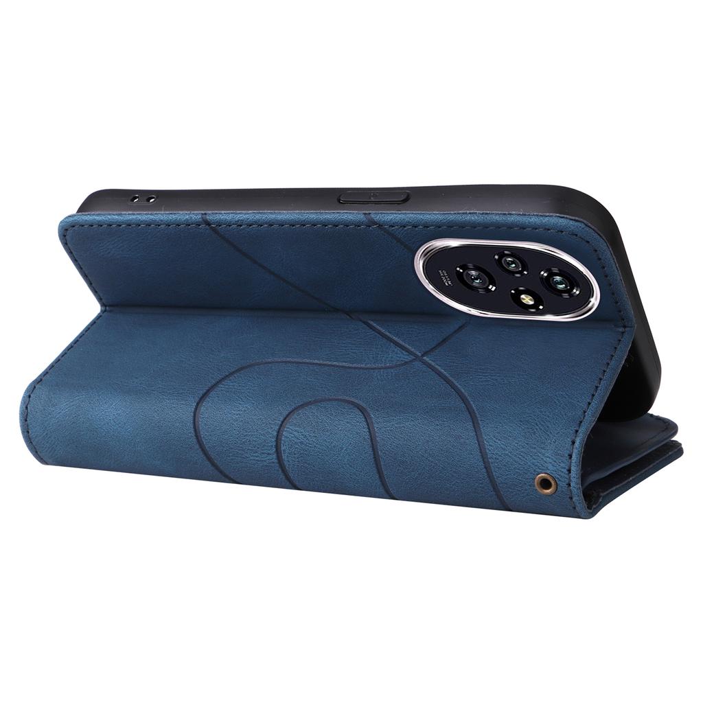 Für Honor 200 5G Lederhülle mit Riemen Reißverschluss 9 Kartenfächer Handyhülle Ständer