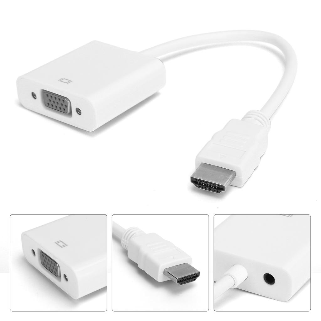 HD Multimedia Interface To VGA Converter Cable with 3.5mm O for ChromebookRaspberry