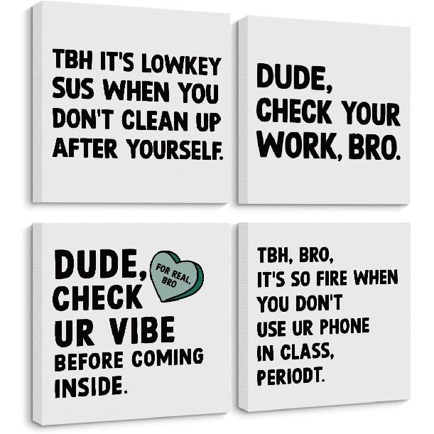 Pirational Positive Affirmations Canvas Wall Art Framed Art Motivational Therapy Office Decor Growth Mindset Wall Decor Modern Artwork Living Room