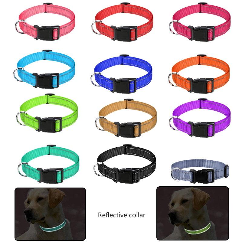Durable Reflective Neoprene Dog Collar Available In 12 Vibrant Colors And 5 Sizes