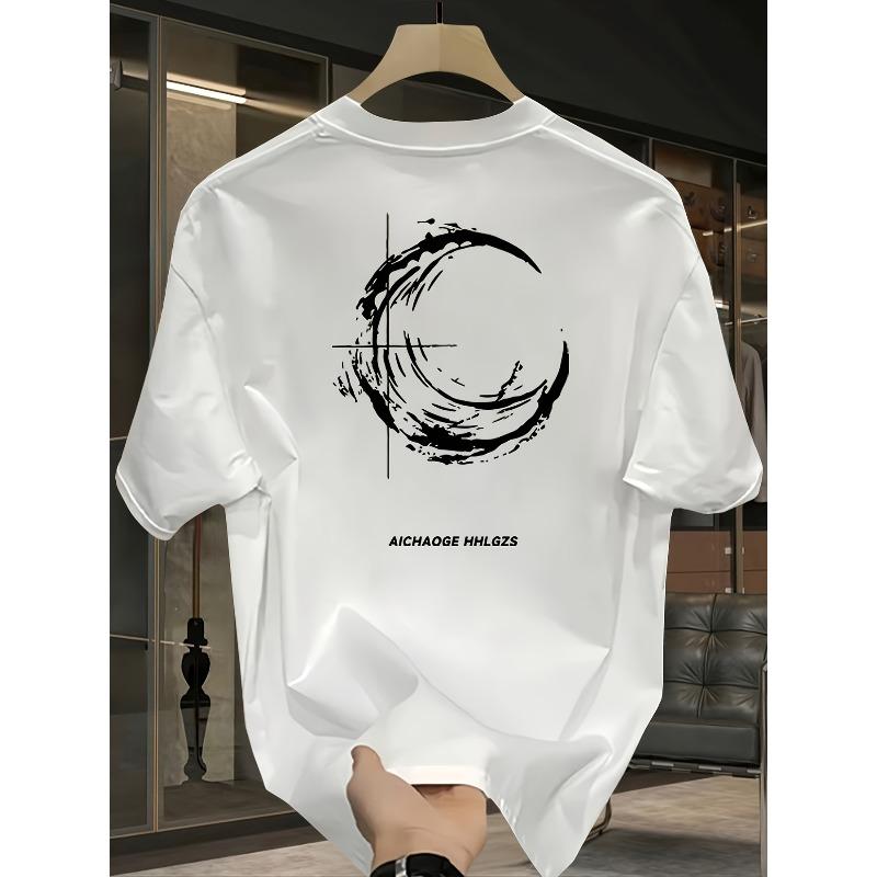 Heavy Pure Cotton Trendy Printed Short-sleeved T-shirt Men's Summer New Casual Large-size Loose Versatile Top