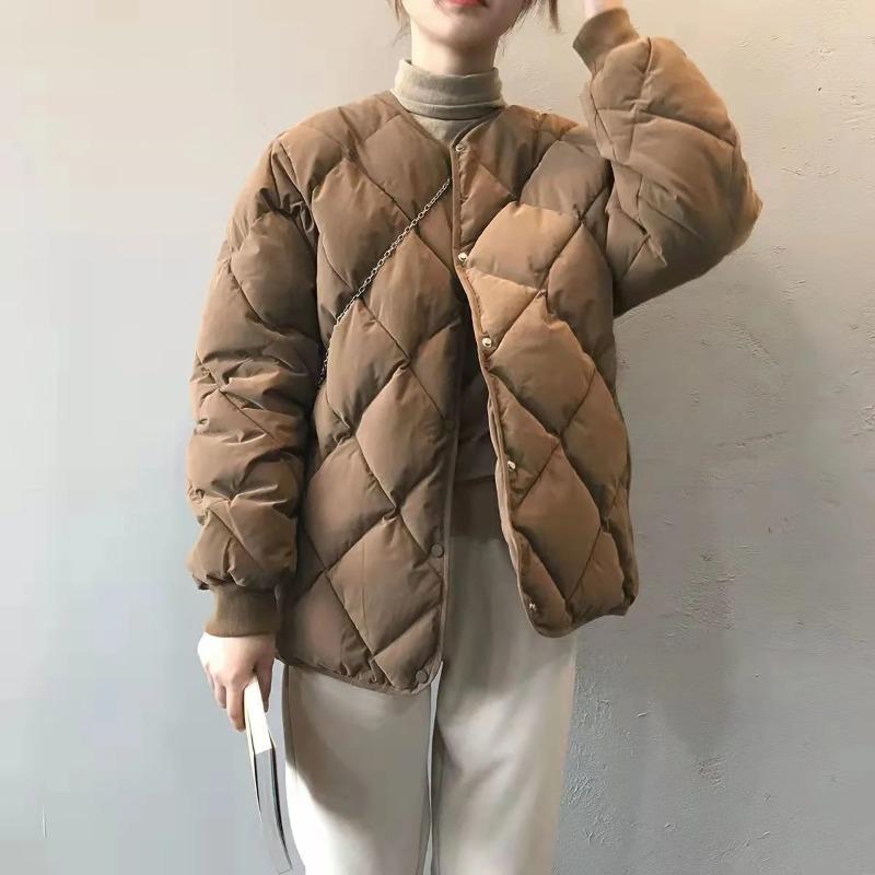 Autumn Winter Single Breasted Coat Women Fashion Solid Warm Quilted Jacket Long Sleeve O Neck Coats Lady Casual Outfit Wear