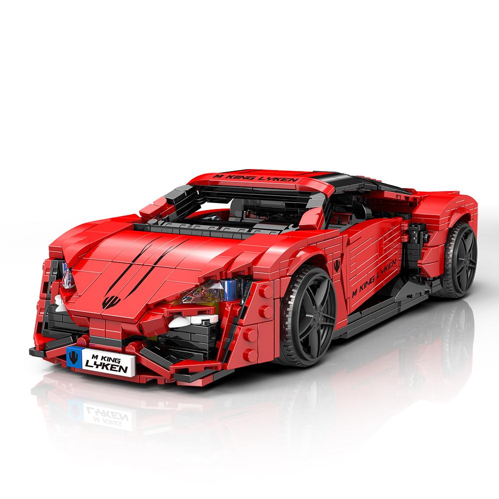 Mould King 10117 MOC The Red Lykan Sport Racing Car Building Blocks Assembly Technical Constructor for Adults Toys Gifts