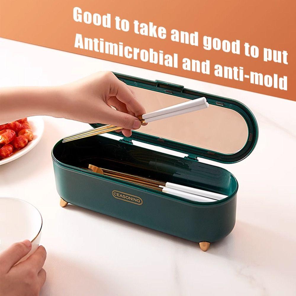 With Lid Cover Tableware Storage Holder Spoon and Chopstick Organizer  Home Organization