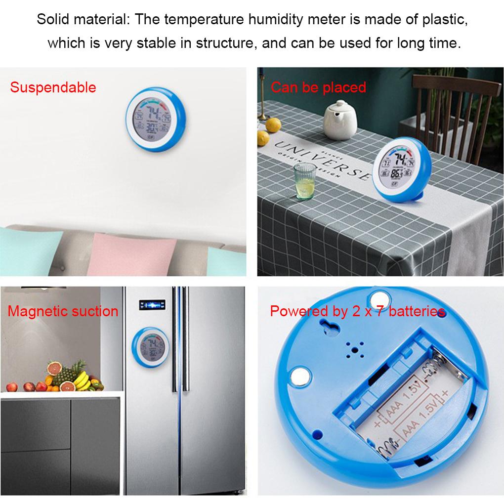 LED Electronic Digital Temperature Humidity Thermometer Meter Plastic Bathroom Hygrometer Weather Station Alarm Clock Gauge
