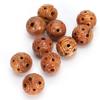 10Pcs Peach Wood Beads Carving for   Bracelet Necklace Crafts Pendants Accessories