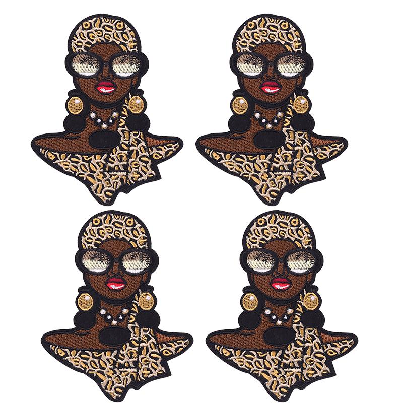 10PCS Fashion Black Girl Embroidered Patch Iron On Patches For Clothing Black Girl Magic Patches For Clothes Jackets Sewing DIY