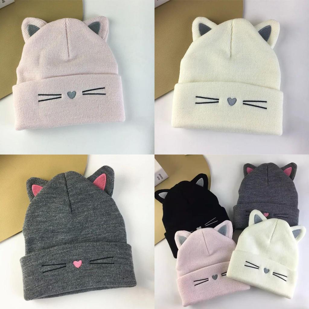 Cute Animal Design Knit Cap For Women Fall Winter Warm Polyester Beanie