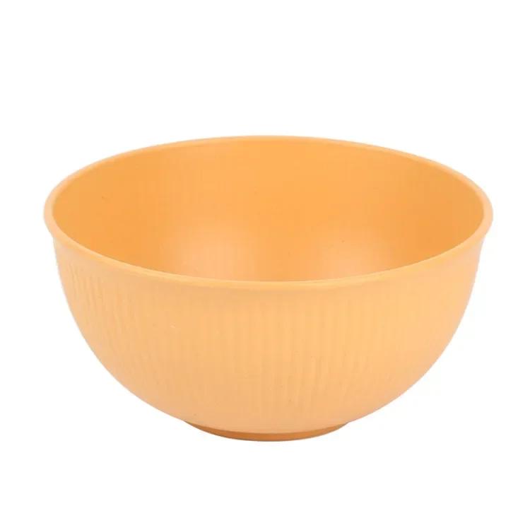 

Полосатая миска из пшеничной соломы, пластиковая миска, бытовая кухня, миска для рисовой лапши, студенческое общежитие, простая лапша быстрого приготовления жёлтый