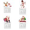 Neujahr Weihnachten Selbstklebende Aufkleber PVC Weihnachten Schalter Fenster Dekorative Aufkleber Abnehmbar Weihnachtsmann Elch Muster Neujahrsdeko