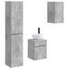 Bathroom Furniture Set 3 Pcs Concrete Grey 33 X 34.5 X 160 Cm