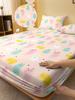 Cartoon 1 Cute Animal Cat Printed Matte Fitted Sheet, Bedroom Printed Bed Cover, Bedding Excluding Pillowcases