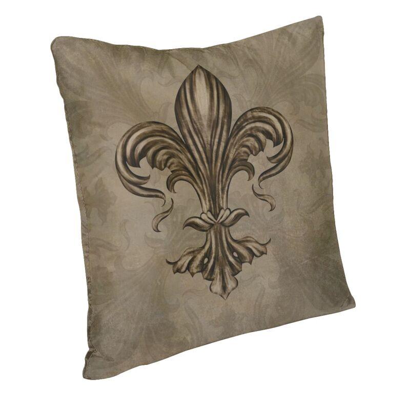Vintage Fleur De Lis Lily Flower Cushion Cover FleurDeLys Velvet Cute Pillows Case Living Room Decoration