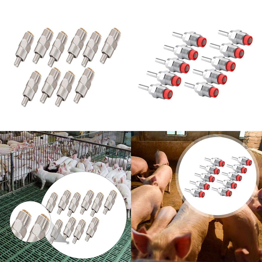 10 Pieces Automatic Pig Drinker Waterer, Farm Waterer r