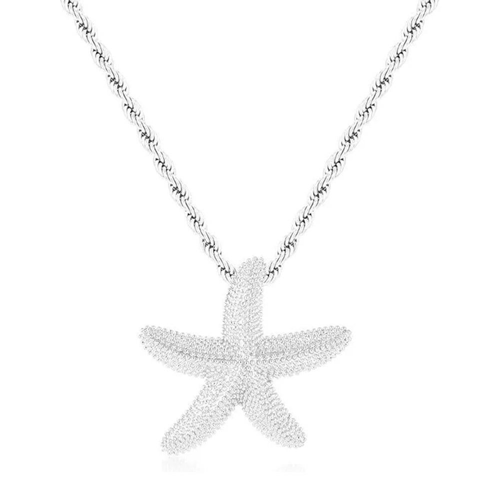 

Ожерелье-подвеска в виде морской звезды, ретро-металлическое океаническое ожерелье, женское модное ожерелье-цепочка для ключицы в форме звезды, ювелирные аксессуары