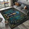 2025 Égypte Ancienne Hiéroglyphes Mythologie Peinture Murale Tapis Tapis pour Salon Chambre Canapé Décoration, Tapis de Sol Antidérapant