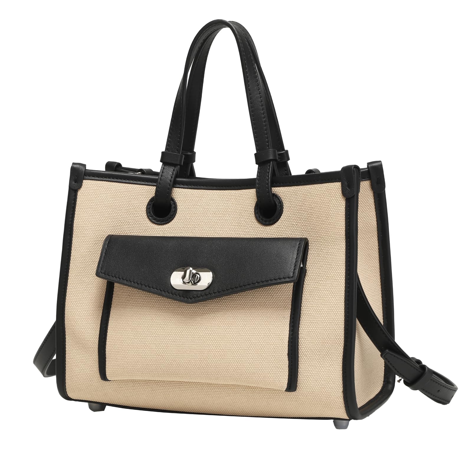 

handbag with genuine leather and synthetic canvas shoulder shoulder bag for Imai Bag x [La Closet] Canvas-like 2-way leather, bag, women, 99-3013