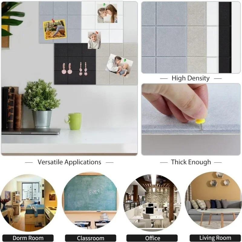 1/2/4PCS Nine Grid Felt Message Board Wall Mounted Bulletin Board for Office Decoration Notepad Holder Home Photo Display Use