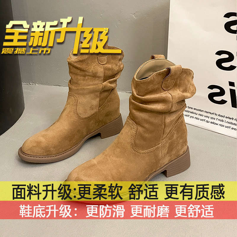 

Ботинки до середины голени Maillard Новые туристические ботинки Martin Женские Осень 2025 Новые винтажные западные ковбойские ботинки 40