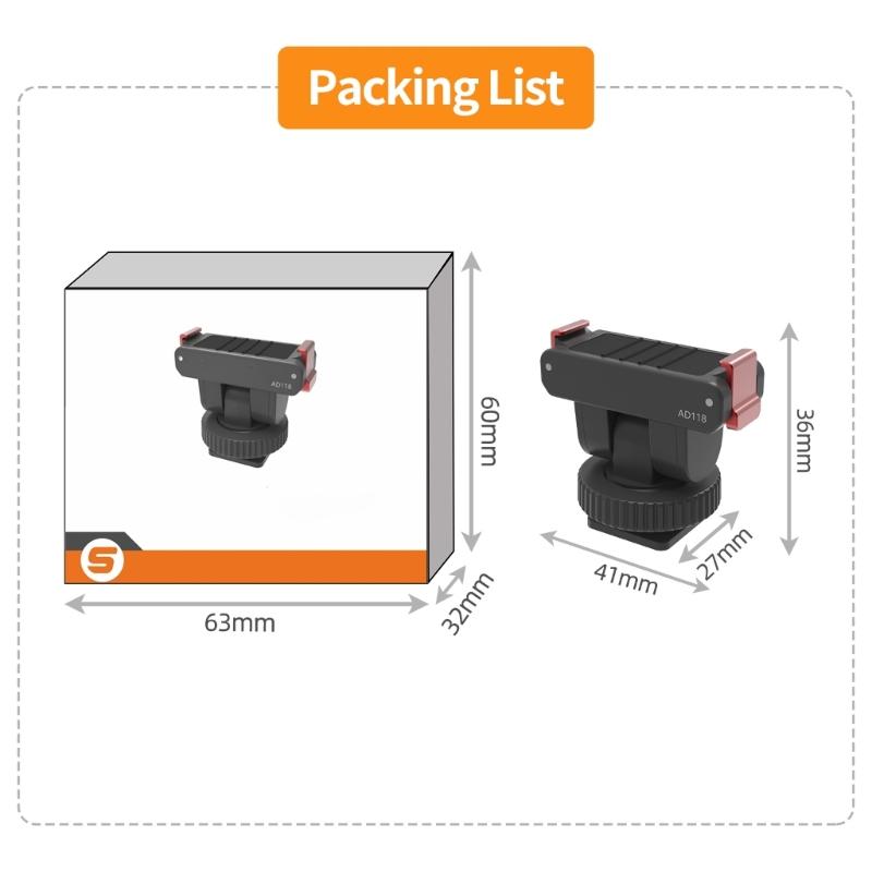 Quick Detach Magnetic Mount for Action 6/5Pro/4/3 Cameras Cold Shoe 1/4 Tripod Screw Hole Full 180Degree Tilt Adjustment