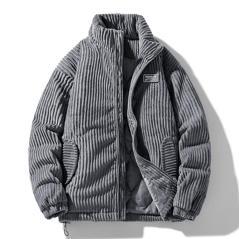 Retro American Corduroy Stand Collar Jacket – Trendy, Warm, Thickened, Unisex for Autumn/Winter