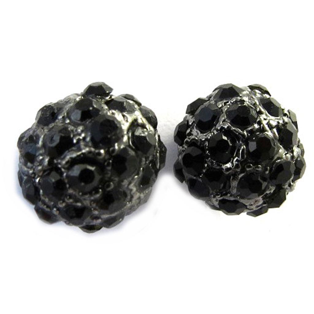 Les Trésors De Lily [M0732] - Black 'Sissi' Designer Earrings (13 Mm)