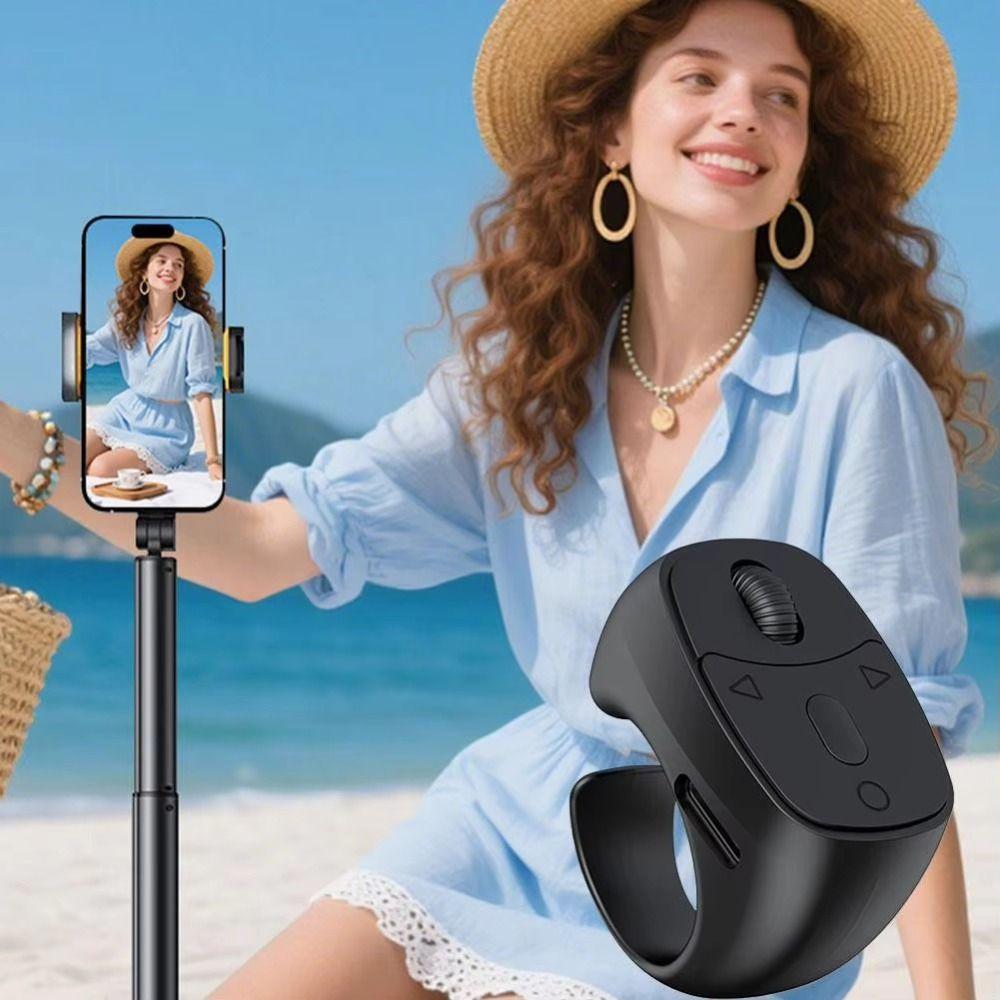 Wireless Bluetooth Page Turner Mini Automatic Page Ring Remote Control for iPhone for Android for iPad for Kindle Controller