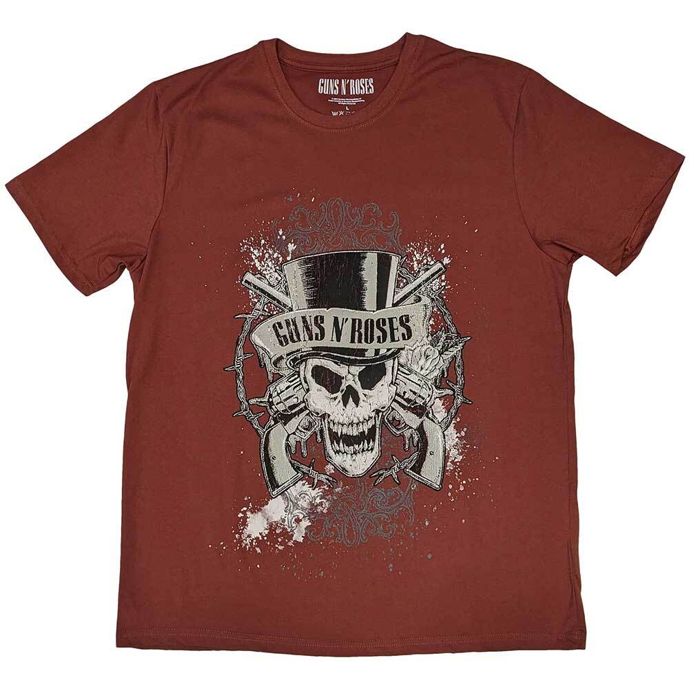 Guns N  Roses Faded Skull T-Shirt Red New Unisex T-Shirt XXXL