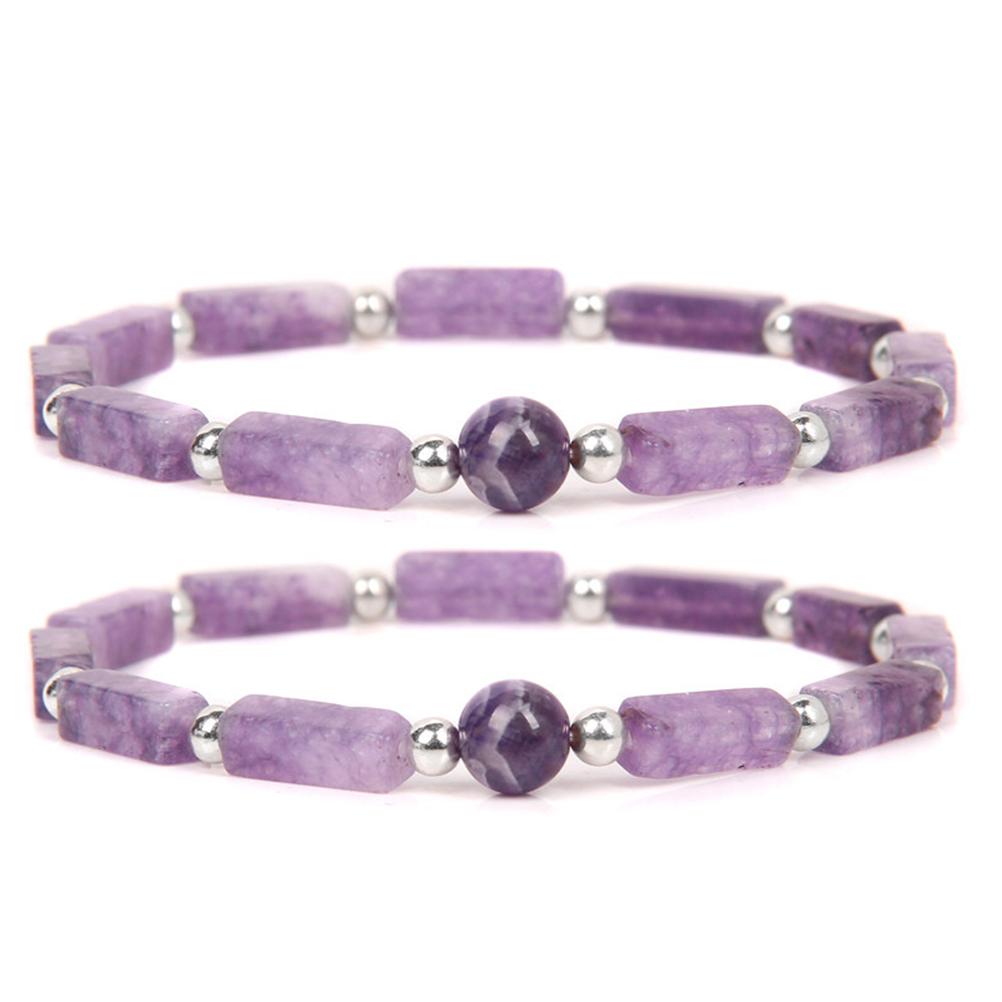 2PCS Amethyst Body Purify Bracelet Crystal  Bracelet Slimming Natural Amethyst Bracelet Jewelry for Woman