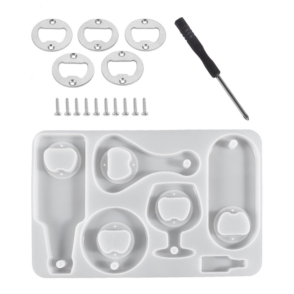 DIY Harzformen Bieröffner Flaschenöffner Werkzeugset Silikonform Herstellung Schmuckguss Wein Korkenzieher Schraubenzieher Schraubenschlüssel Set