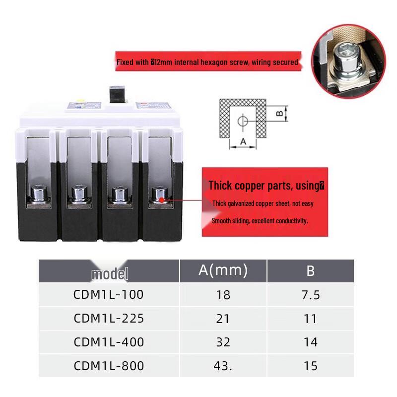 DELIXI Electric 3-Phase Molded Case Leakage Circuit Breaker