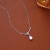 Korean Water Drop Pearl Pendant Necklaces Simple Design Elegant Silver Color Clavicle Chain For Women Trendy Party Jewelry Gifts