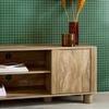 Meuble TV exotique décor bois de manguier 2 portes 155cm Pondi