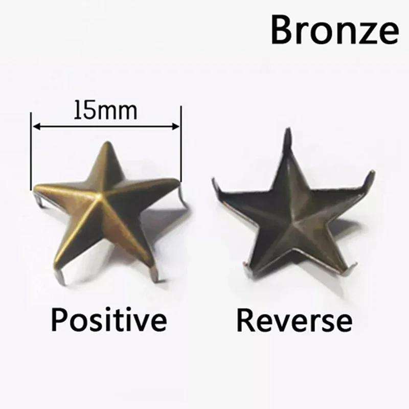 Star Rivets 7mm 10mm 15mm 20mm Gold Silver Buttons DIY Scrapbooking Embellishment Handmade Shoes Bags Fastener Brads Decors