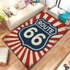Historic Route 66 Carpet Mother Road Area Rug for Home Bathroom Living Room Table Bedroom Sofa Doormat Decor, Non-slip Floor Mat