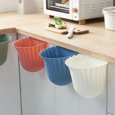 Multifunction Cleaning Tools Wall Mounted Hanging Trash Can Waste Bin Flower Shape Storage Bucket
