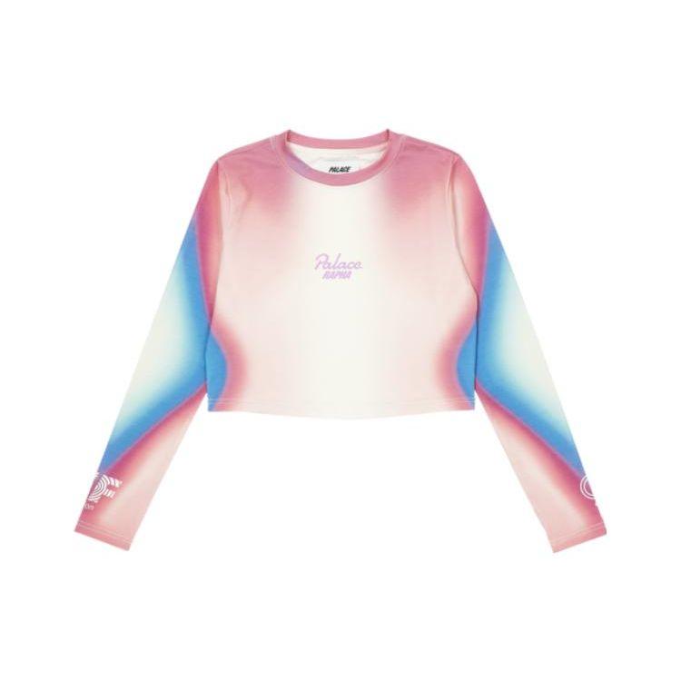 Palace X Rapha Gradient Logo Short Sleeve T-Shirt Women Tops Pink PAL-SS22-125 XL