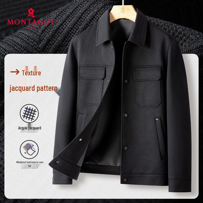

MONTAGUT Men s Windproof Diamond Jacquard Autumn/Winter Work Jacket 3XL