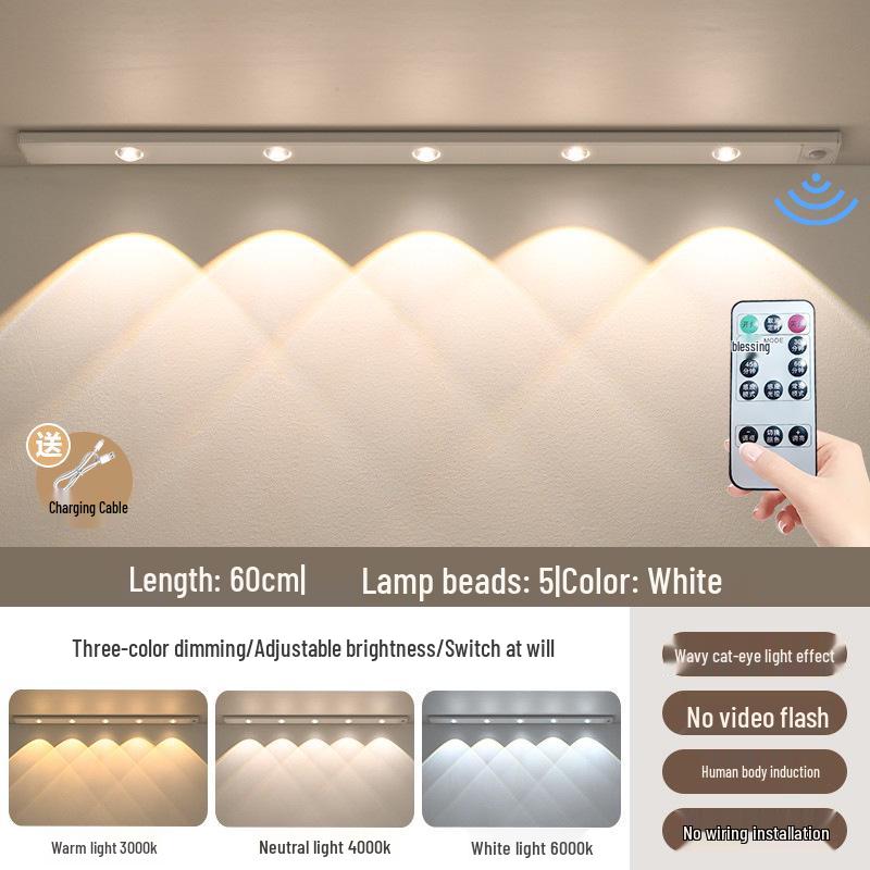 Rechargeable Smart Motion Sensor Light Strip for Cabinets and Hallways