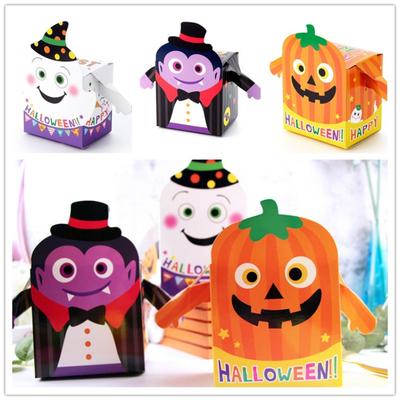 New Halloween Candy Box Cartoon Ghost Pumpkin Paper Gift Cookie Box Trick Or Treat Kids Gift Halloween Party Decor Supplies