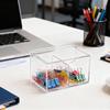 Clear Acrylic Cotton Swab Ball Holder Qtip Organizer with Lid 2-Grid Cotton Swab/Pad/Ball Holder Container Home Bathroom Vanity Countertop Decor
