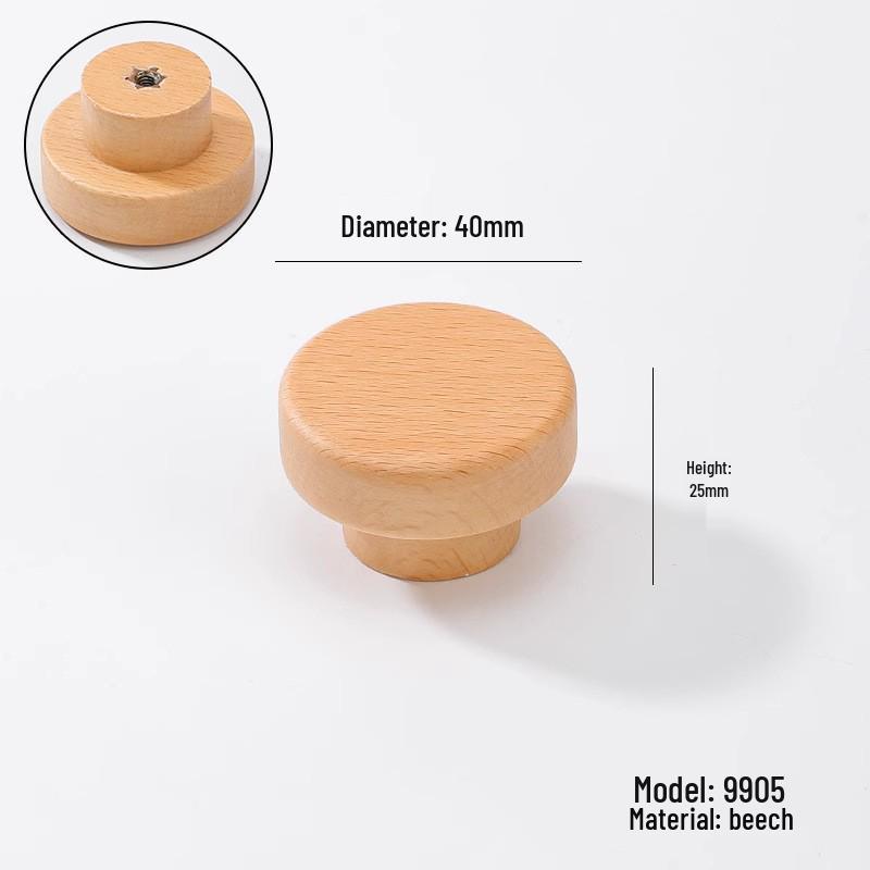 I-Shaped Solid Wood Cabinet Handle - Minimalist Japanese Design for Drawers and Wardrobes