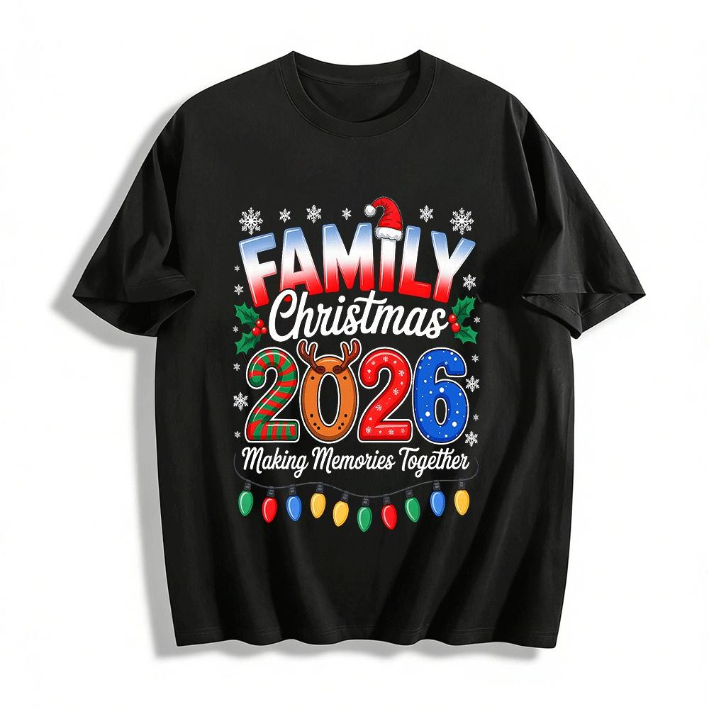Family Christmas 2026 Making Memories Together Matching Tees Pure cotton T-shirt XXS