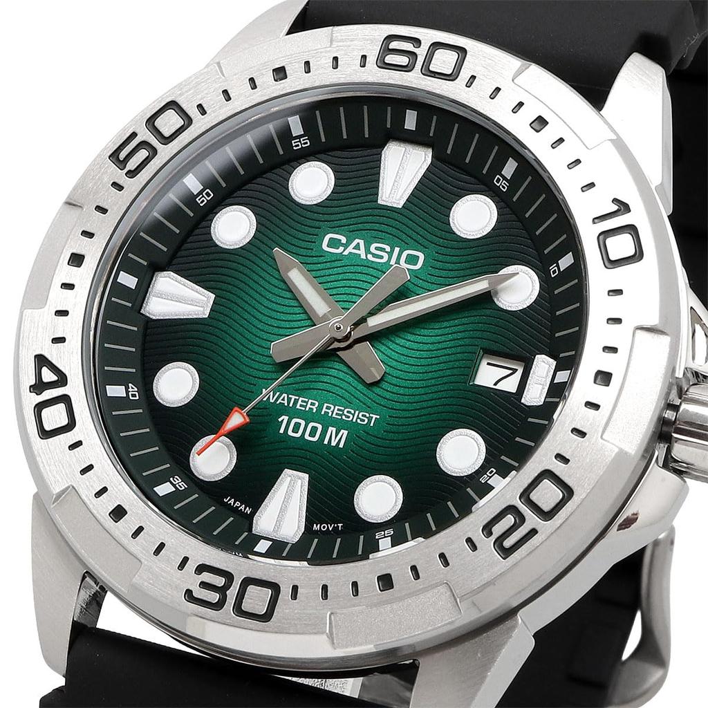 CASIO Standard Analog Quartz Men's Watch MTD-140-3AV with Urethane Strap, Green